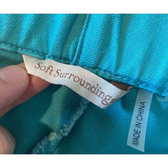 Soft Surroundings Elastic Waist Snap Leg Pants Size Medium Women’s Light Blue - Picture 3 of 9
